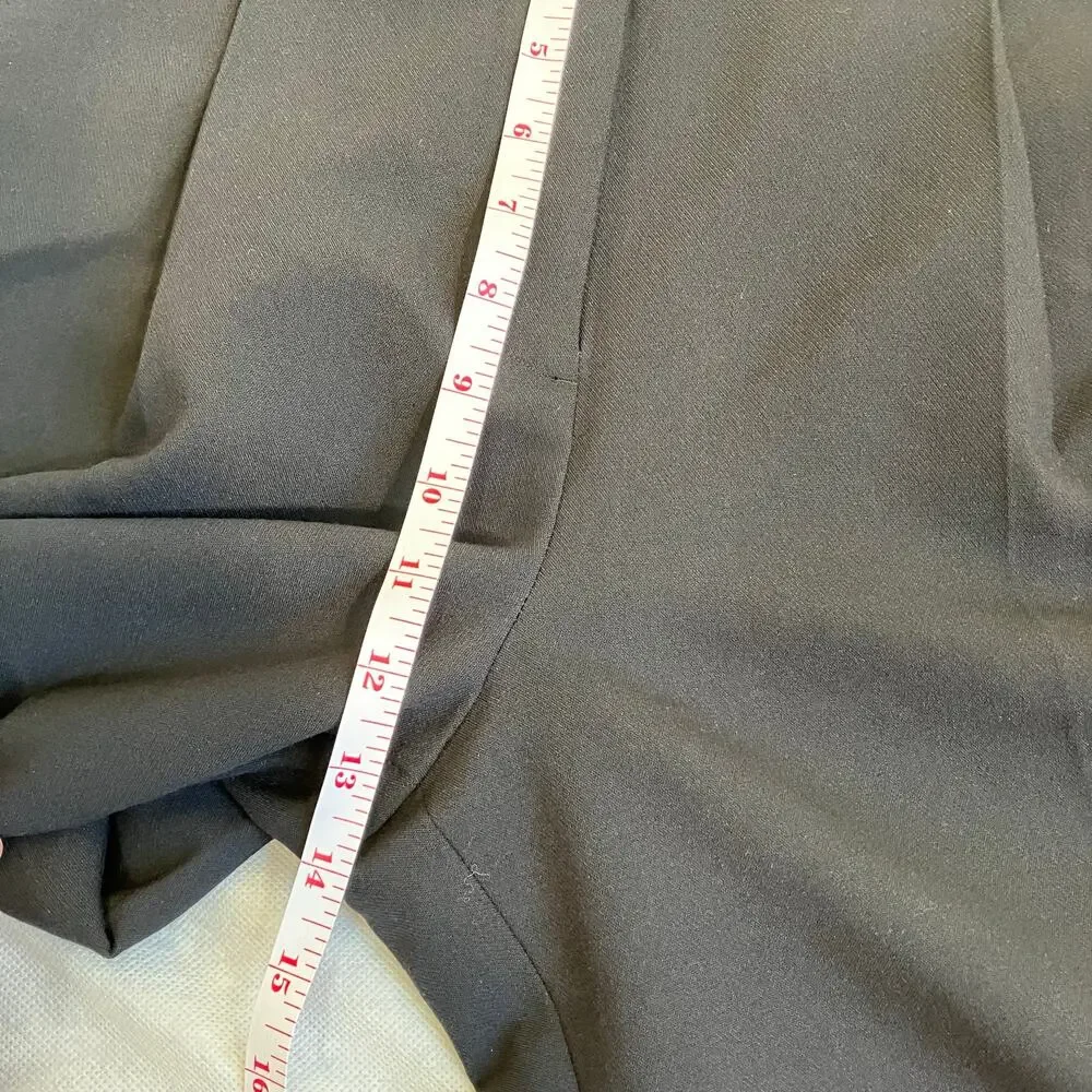 Abercrombie & Fitch Sz 31/12 Short Black Pleated Wide Leg Trouser Pants Classic